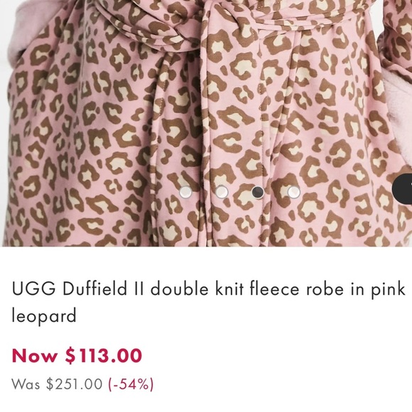 UGG Duffield II Double Knit Fleece Luxurious Pink Heather Robe - Picture 16 of 16